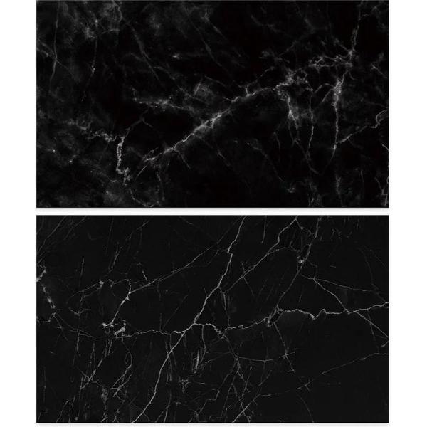 PVC achtergrond voor fotografie - Zwart marmer - Dubbelzijdig - Food en product fotografie - Waterproof - 58 x 86 cm