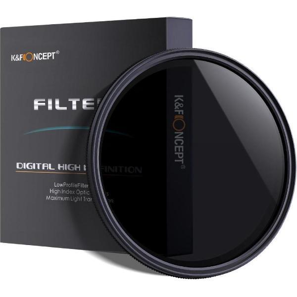 K&F Concept 58mm variabele ND2-ND400 filter MC ND fader grijsfilter