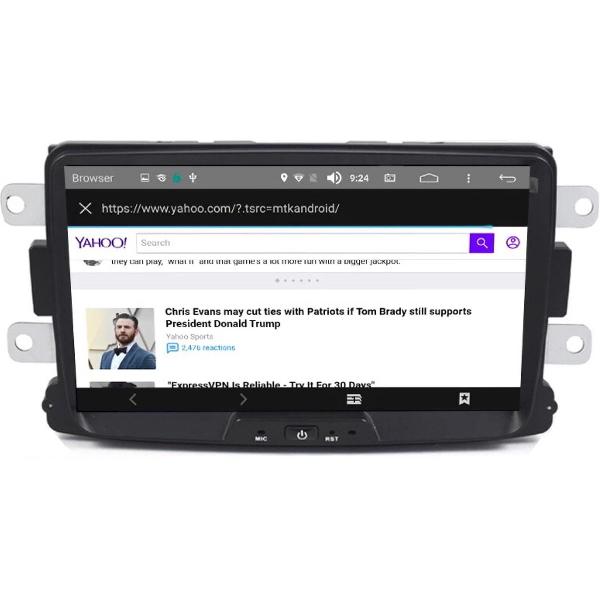 CarPlay Dacia Logan 2013-2021 Dacia Lodgy 2012-2021 Dacia Sondero 2013-2021 Dacia Duster 2014-2021 Renault Captur 2013-2019 Android 10 navigatie en multimediasysteem autoradio bluetooth usb wifi 2+32GB