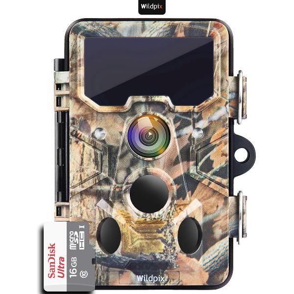 Wildpix X2 20MP FullHD Wildcamera - Snelle 0.4 sec trigger met perfect nachtzicht - Nederlandse Software en Handleiding - Ook Ideaal als Beveiligingscamera - Met gratis SanDisk SD kaart