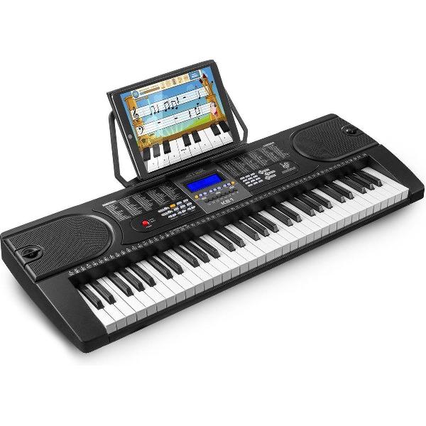 Keyboard - MAX KB1 keyboard piano met o.a. 61 toetsen en trainingsfunctie - Het perfecte keyboard om keyboard te leren spelen - Zwart