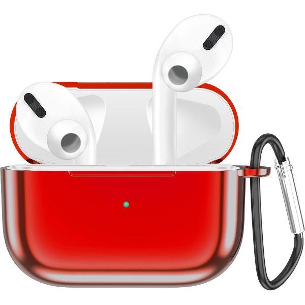 AirPods Pro Hoesje – Metallic Soft Case – Rood