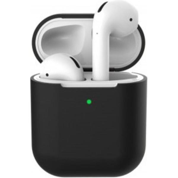Apple AirPods Hoesje - Siliconen AirPods Case - geschikt voor AirPods 1 en 2 - Zwart