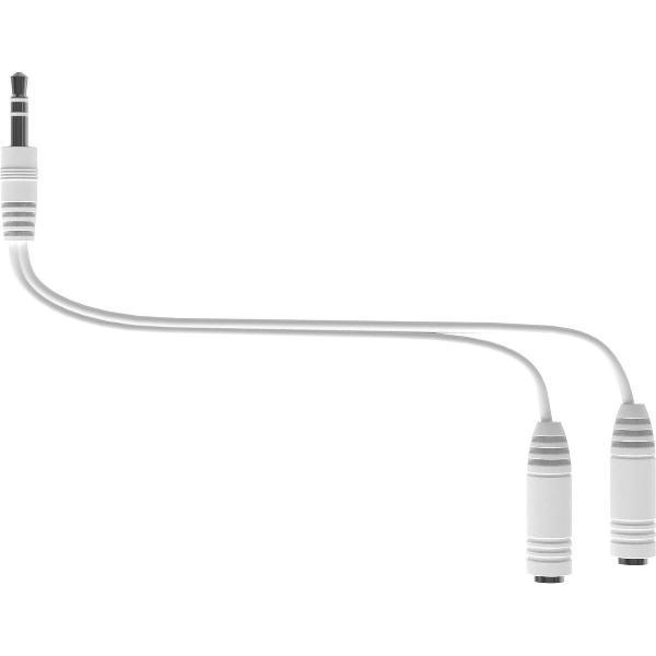 PowerLocus Splitter voor Hoofdtelefoon/Koptelefoon 3.5mm voor PS4, TV, PC, Laptop... - Wit