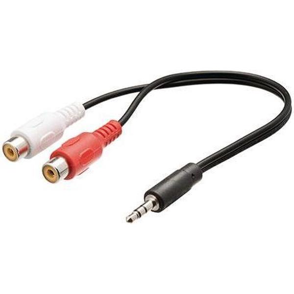 Jack Verloopkabel 3.5mm Male - 2x Tulp Contra RCA Female