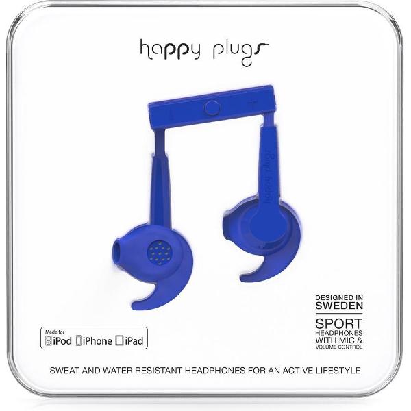 Happy Plugs Hoofdtelefoon in-ear sports MFI cobalt