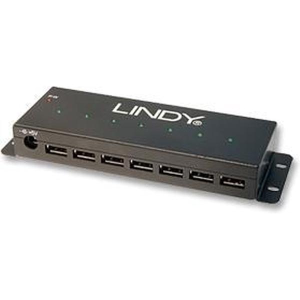 Lindy USB Metall Hub - 7 Ports USB 2.0 Hub Hub im Metallgehä