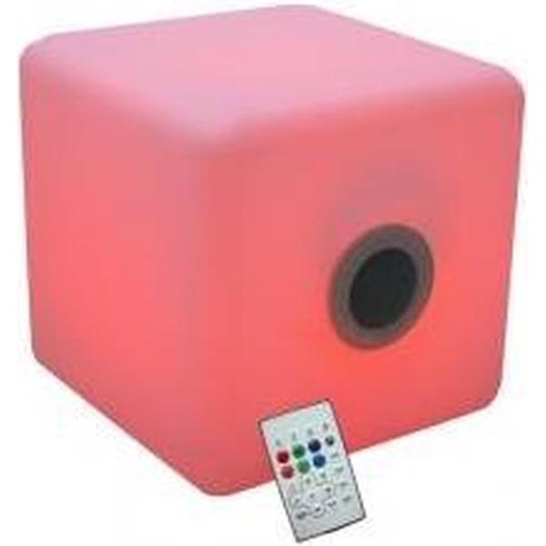 Ibiza LED-CUBE2020 Verlichte Led Kubus met Buitenluidspreker & Bluetooth