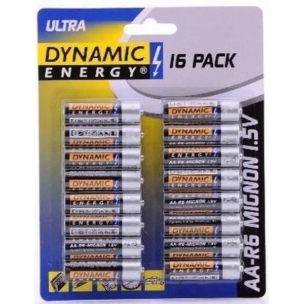 16x Dynamic energy AA batterijen