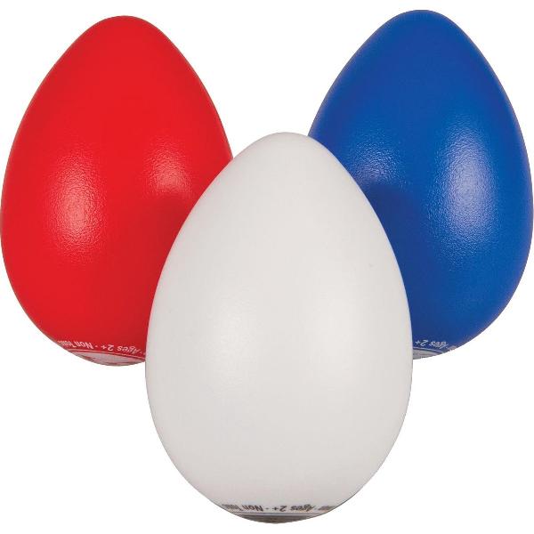 LP016 Egg Shaker Set 3 stuk, wit, blauw, rood