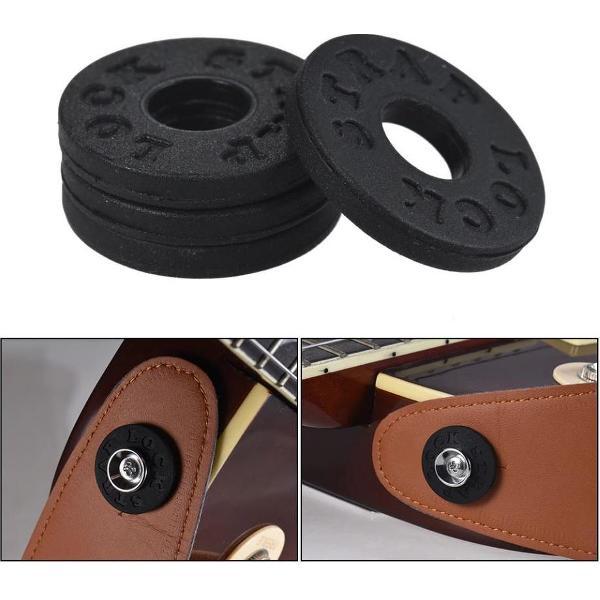 Straplock - Gitaarband strap lock - Gitaarriem Blok Rubber - Strappin bevestiging - Strap Block Button - 2 stuks