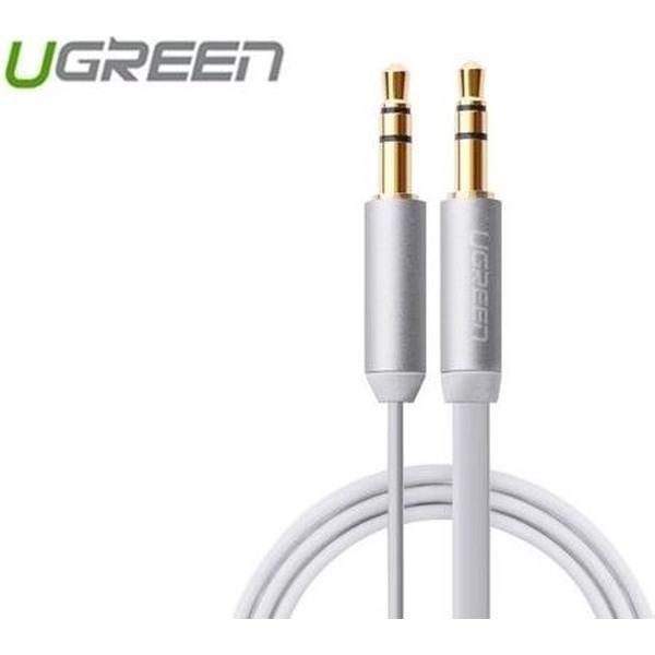 3.5mm Male-Male Audio Jack Ultra Plat kabel - 150cm - Wit