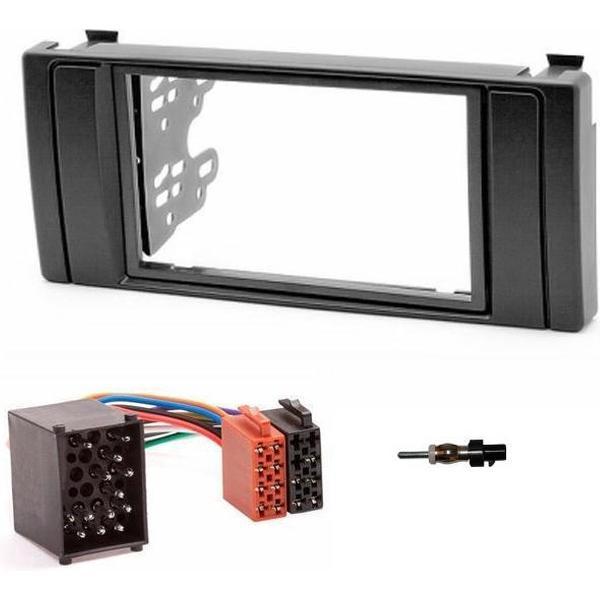 Bmw x5 e53 5-serie e39 2-din inbouwframe met kabel en antenne kit frame autoradio