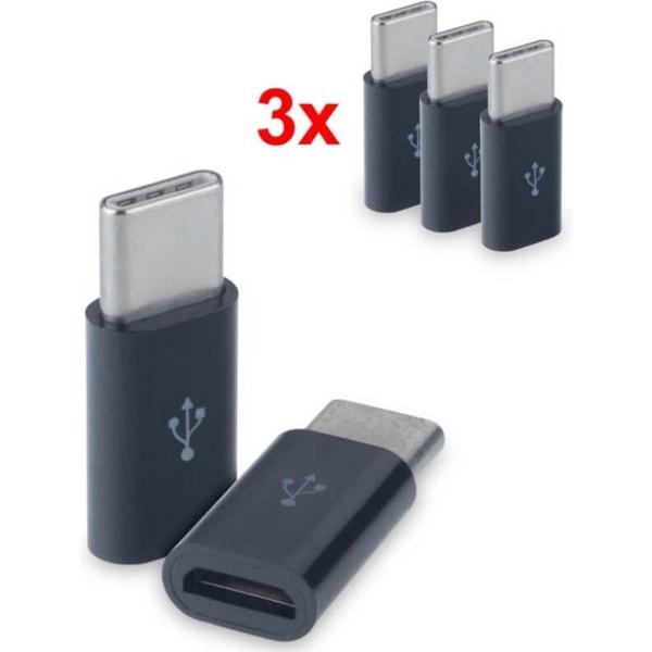 Dermarolling Set van 3 verloop adapter Micro USB-adapter naar USB 3.1 Type-C