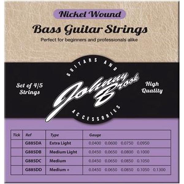 Set van 4 Nickel Wound Basgitaar Snaren - Gauge Medium Light