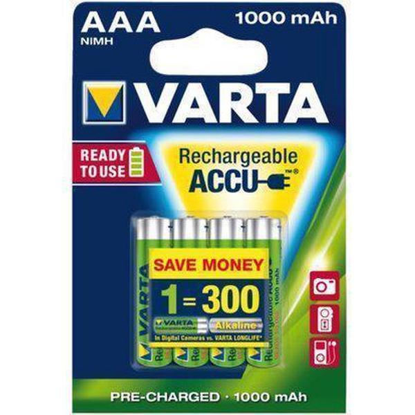 Varta AAA Oplaadbare Batterijen - 1000mAh - 4 stuks