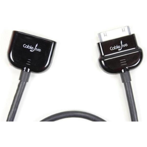 CableJive dockXtender Dock-connector Verlengkabel 60 cm Zwart