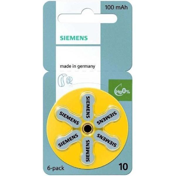 6x Siemens 10MF Hg 0% Gehoorapparaat batterijen