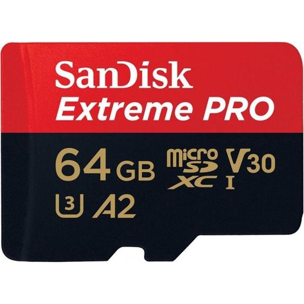 SanDisk Extreme Pro Micro SDXC 64GB - A2 V30 - met adapter