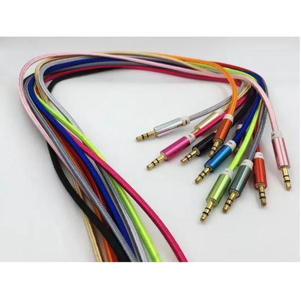 Hoge kwaliteit Audio AUX Kabel 3.5mm Jack voor Auto Universeel 1 meter - Paars- Underdog Tech