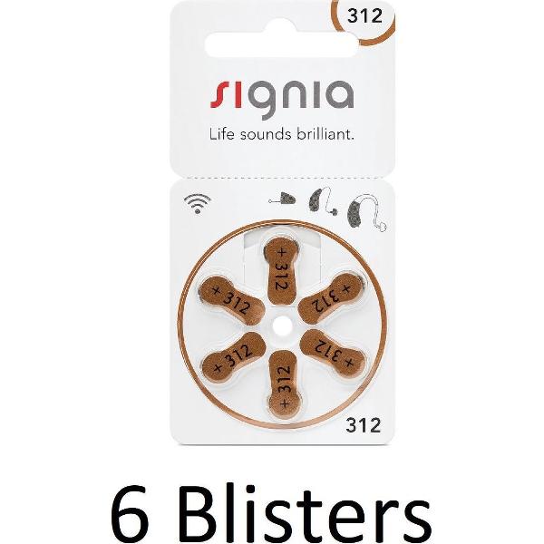 36 Stuks (6 Blisters a 6 st) Siemens Signia Hearing Aid 312