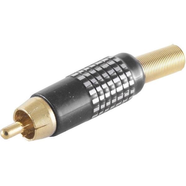S-Impuls Premium Tulp (m) audio/video connector - tot 8mm - verguld - aluminium / zwart