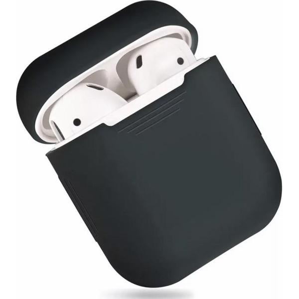 hoesje voor Apple Airpods 1+2 Silicone Case Black