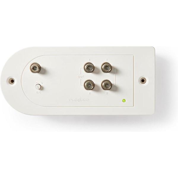 Nedis 23 dB CAI antenneversterker met 4 uitgang - retourgeschikt / wit