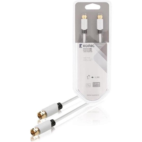 Antenna cable F male - male 3.00 m white