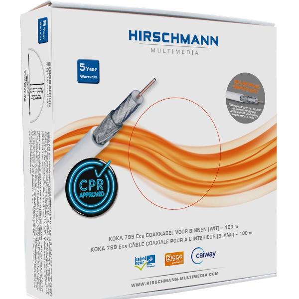 Hirschmann KOKA 9 Eca 4G/LTE proof coaxkabel in doos voor binnen / wit - 100 meter