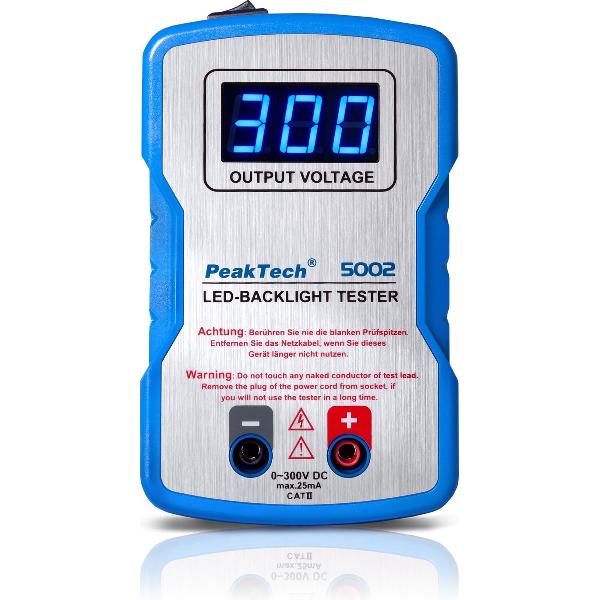 PeakTech® 5002: LED-tester / achtergrondverlichtingstester ~ 0… 300V DC ~ met soft-start