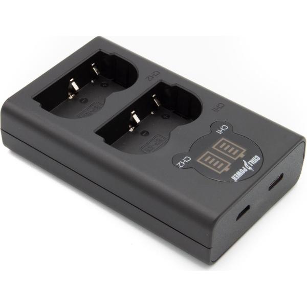 ChiliPower Canon BP-511 / BP-511A dubbellader voor 2 camera accu's (tegelijk)