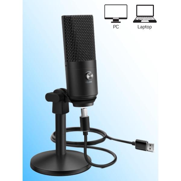 USB microfoon – Condensator - Streaming en recording – Groot diafragma – Headset/microfoon – Computer microfoon – Podcasting/YouTube/gaming – Verstelbaar – Plug & play