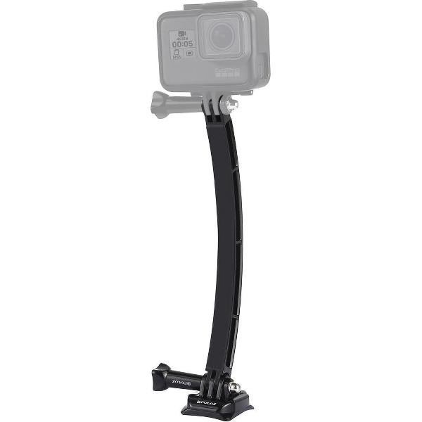 Helm Bevestiging Mount Extender + Plakker + Adapter voor GoPro en andere Actiecamera's| Zwart / Black