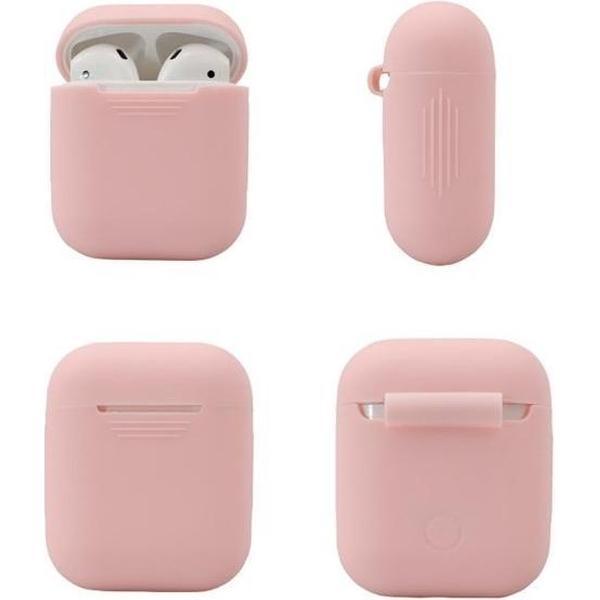 Siliconen Cover Bescherm Hoesje voor Apple AirPods 1 en 2 Case - Licht Roze