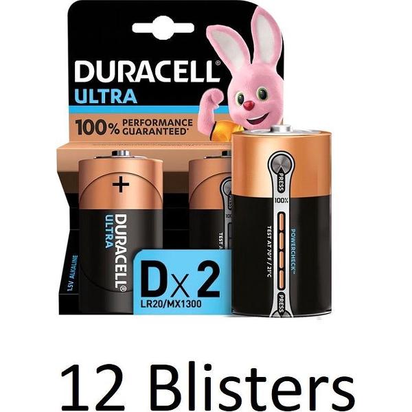 Duracell Ultra alkaline D-batterijen – 24 stuks
