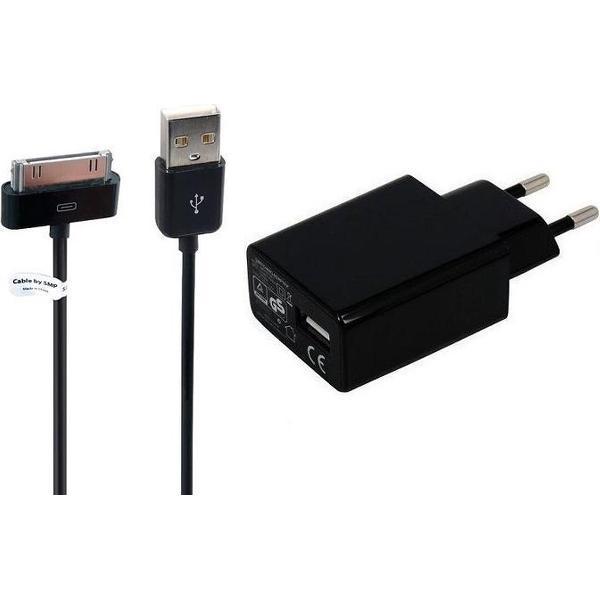 3A lader TUV gekeurd 2,2 m Oplaadkabel en oplader adapter met stekker. Past ook op Apple. o.a. iPhone 3, iPhone 4 iPad 1, iPad 2 iPad 3, iPod Touch 3, 4, Classic, Nano 1, 2, 3, 4