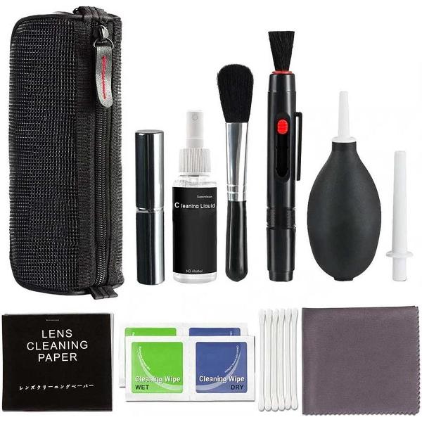 Uitgebreide 10 in 1 Lens Cleaning Kit - Draagbaar - Schoonmaak pakket - Cleaning Set - DSLR - Lens Reinigen - Blaasbalg - Lenspen - Camera - Sony - Canon - Nikon