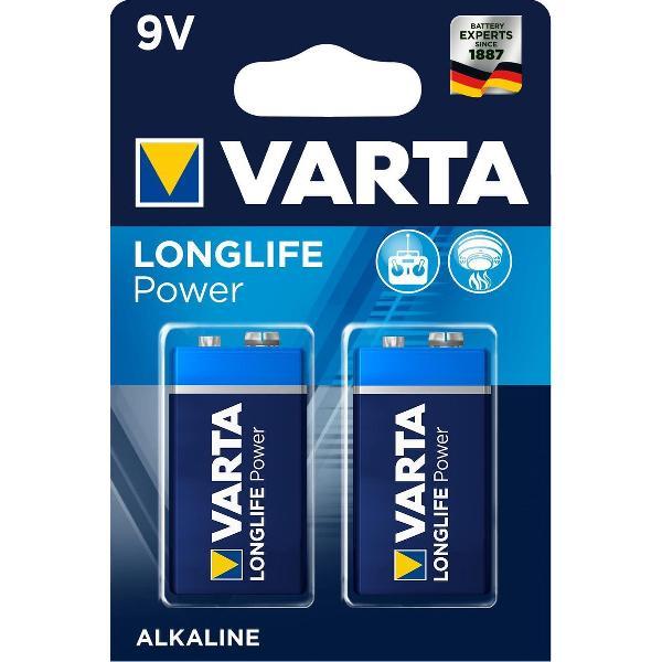 Varta Longlife Power 9 Volt Block - 6LR61 - 2 stuks