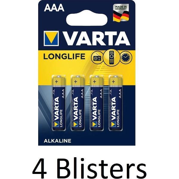 16 Stuks (4 Blisters a 4 st) Varta Longlife AAA Batterijen
