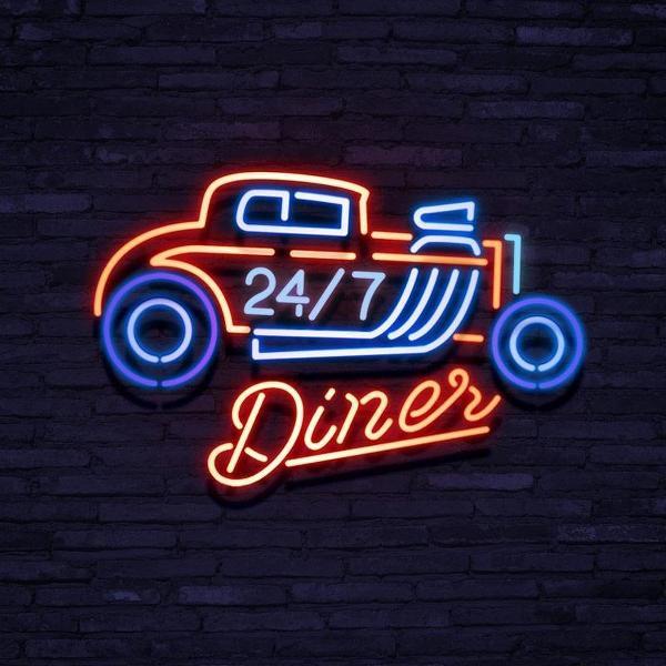 Neon Sign 24/7 Diner