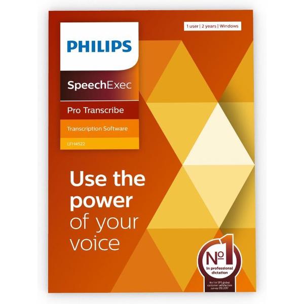 Philips SpeechExec Pro Transcribe-software 11 LFH4522, abonnement voor 2 jaar