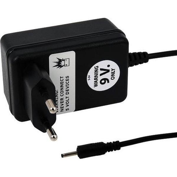 NEMKO gekeurde 2A oplader met 2,35mm pin kabel. 9V output. ( Universeel )