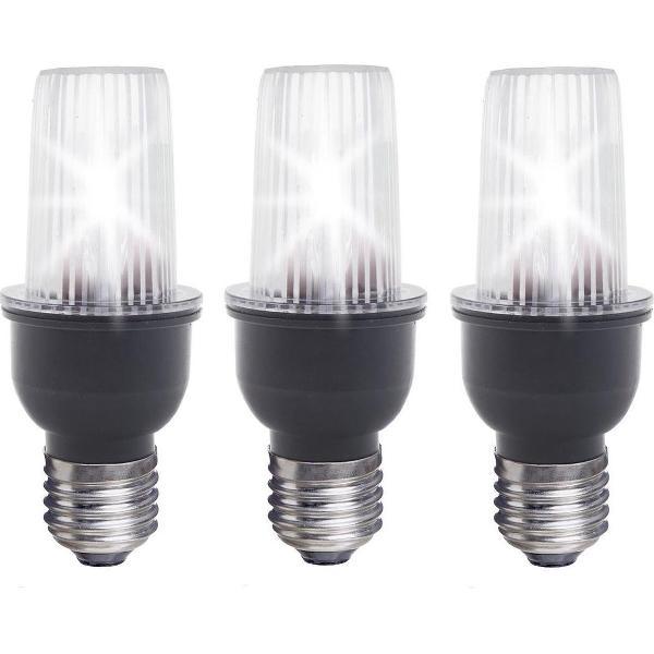 Set van 3x stuks stroboscoop lampjes met E27 fitting - 230 Volt - Knipperlicht - Disco feestje voor thuis