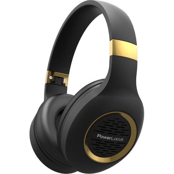 PowerLocus P4 Draadloze Koptelefoon Over-Ear - Bluetooth - met Microfoon - Zwart/Goud
