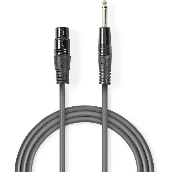 HQ XLR (f) - 6.3 Jack kabel - 10,0 meter - audiokabel