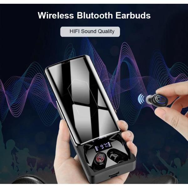 Nedis - Draadloos Oordopjes bluetooth 5.1 Waterproof IPX8 - - Headset - Koptelefoon 10000mAh powerbank -Oortelefoon 9D stereo sports- Oortjes -In ear - Draadloze Oordopjes -Compatibel iPhone, Samsung, Huawei, Android-smartphones enz