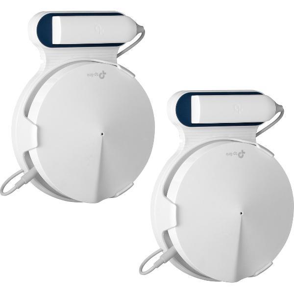 POCI Houder voor Wandmontage voor TP-Link Deco M9/M9 plus Whole Home Mesh WiFi-systeem 2 stuks pakket, uitlaatbeugel voor Deco M9 Mesh-WIFI en Router Systeemkabelbeheer Zonder Schroeven en Gemakkelijk te Verplaatsen. Wall mount bracket for Tplink M9.