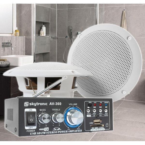 SkyTronic BS06 Badkamer speakerset 6.5 met versterker en 10 meter speakerkabel