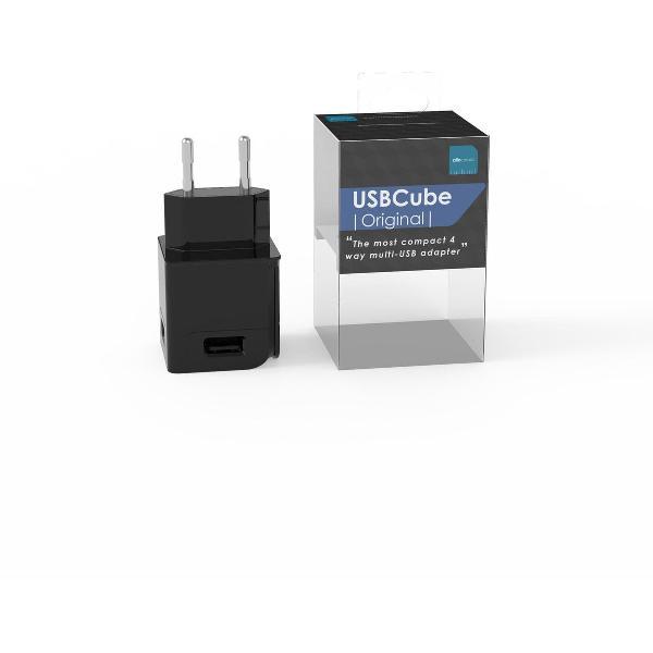 USB Cube Original - (4 x USB A laders)- ZWART - Oplader -Telefoonlader - Lader - Zwart